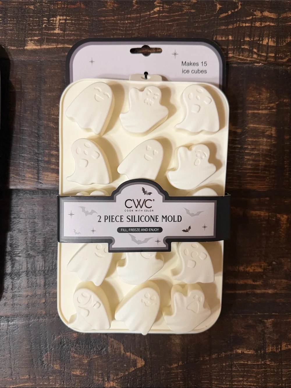 White / Cream Ghost Silicone Mold - 2 Piece Halloween Ice Tray